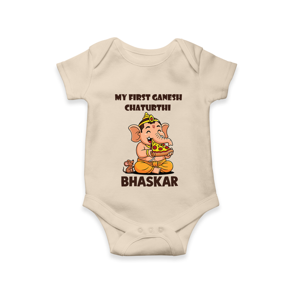 My First Little Ganesha Mouse Friendship Illustration Printed Romper - IVORY - New Born (Chest 14")