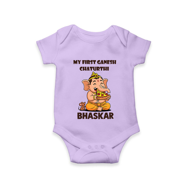 My First Little Ganesha Mouse Friendship Illustration Printed Romper - LILAC - New Born (Chest 14")