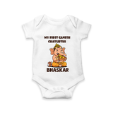 My First Little Ganesha Mouse Friendship Illustration Printed Romper - WHITE - New Born (Chest 14")