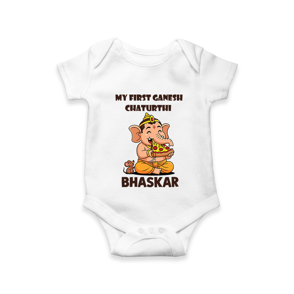 My First Little Ganesha Mouse Friendship Illustration Printed Romper - WHITE - New Born (Chest 14")