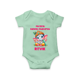 My First Ganesha Modak Celebration Printed Romper - MINT GREEN - New Born (Chest 14")