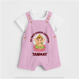 My First Cute Ganesha Festive Joy Illustration Printed Dungaree - BABY PINK - 0 - 5 Months Old (Chest 18")