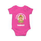 My First Cute Ganesha Festive Joy Illustration Printed Romper - HOT PINK - New Born (Chest 14")