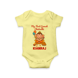 My First Little Ganesha Lotus Blessings Printed Romper - PASTEL YELLOW - New Born (Chest 14")