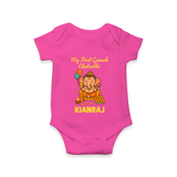 My First Little Ganesha Lotus Blessings Printed Romper - HOT PINK - New Born (Chest 14")