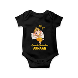 My First Ganesha Festival Celebration Illustration Printed Romper - BLACK - New Born (Chest 14")