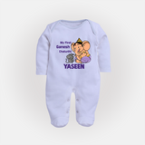 My First Baby Ganesha Sweet Blessings Printed Fullbody Suit - BABY BLUE - New Born (Chest 7.5")