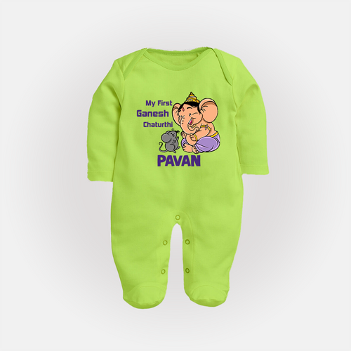 My First Baby Ganesha Sweet Blessings Printed Fullbody Suit