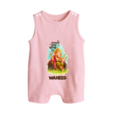 Ganesha Blessings Festive Garden Printed Button Romper - BABY PINK - New Born (Chest 18")