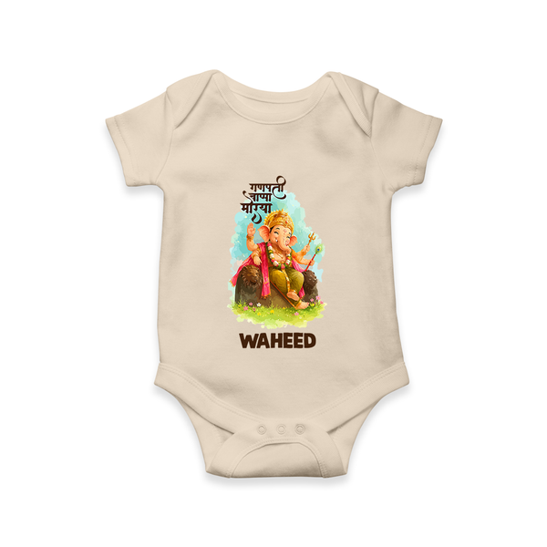 Ganesha Blessings Festive Garden Printed Romper - IVORY - New Born (Chest 14")