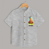 Ganesha Blessings Festive Garden Printed Shirt - GREY - 0 - 6 Months Old (Chest 23")
