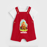 Ganesha Blessings Festive Garden Printed Dungaree - RED - 0 - 5 Months Old (Chest 18")