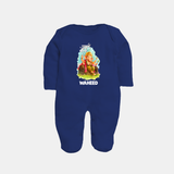 Ganesha Blessings Festive Garden Printed Fullbody Suit - NAVY BLUE - New Born (Chest 7.5")