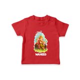 Ganesha Blessings Festive Garden Printed T Shirt - RED - 0-5 Months Old (Chest 17")