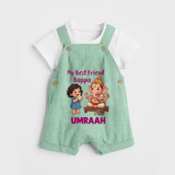 My Best Friend Bappa Cute Ganesha Printed Dungaree - MINT GREEN - 0 - 5 Months Old (Chest 18")