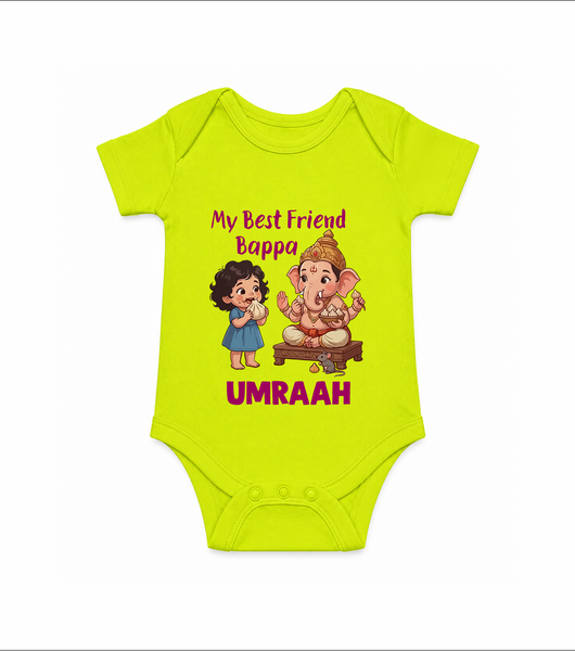 My Best Friend Bappa Cute Ganesha Printed Romper