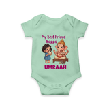 My Best Friend Bappa Cute Ganesha Printed Romper - MINT GREEN - New Born (Chest 14")