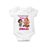 My Best Friend Bappa Cute Ganesha Printed Romper - WHITE - New Born (Chest 14")