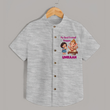 My Best Friend Bappa Cute Ganesha Printed Shirt - GREY - 0 - 6 Months Old (Chest 23")