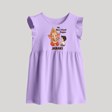 Little Devotee With Ganesha Friendship Printed Baby Frock - LILAC - 0 - 3 Months Old (Chest 17")