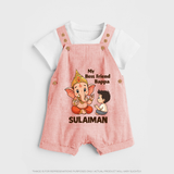 Little Devotee With Ganesha Friendship Printed Dungaree - PEACH - 0 - 5 Months Old (Chest 18")