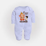 Little Devotee With Ganesha Friendship Printed Fullbody Suit - BABY BLUE - New Born (Chest 7.5")