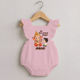 Little Devotee With Ganesha Friendship Printed Romper Frock - BABY PINK - 0 - 3 Months Old (Chest 19")