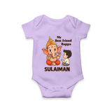 Little Devotee With Ganesha Friendship Printed Romper - LILAC - New Born (Chest 14")