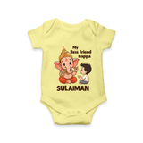 Little Devotee With Ganesha Friendship Printed Romper - PASTEL YELLOW - New Born (Chest 14")