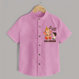 Little Devotee With Ganesha Friendship Printed Shirt - BABY PINK - 0 - 6 Months Old (Chest 23")