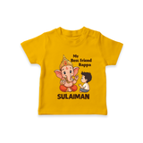 Little Devotee With Ganesha Friendship Printed T Shirt - CHROME YELLOW - 0-5 Months Old (Chest 17")