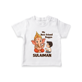 Little Devotee With Ganesha Friendship Printed T Shirt - WHITE - 0-5 Months Old (Chest 17")
