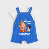 Little Devotee With Ganesha Friendship Printed Dungaree - COBALT BLUE - 0 - 5 Months Old (Chest 18")