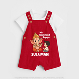 Little Devotee With Ganesha Friendship Printed Dungaree - RED - 0 - 5 Months Old (Chest 18")