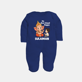 Little Devotee With Ganesha Friendship Printed Fullbody Suit - NAVY BLUE - New Born (Chest 7.5")