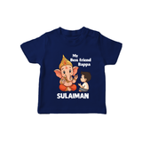 Little Devotee With Ganesha Friendship Printed T Shirt - NAVY BLUE - 0-5 Months Old (Chest 17")