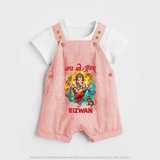 Traditional Ganesh Celebration Artistic Printed Dungaree - PEACH - 0 - 5 Months Old (Chest 18")