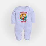 Traditional Ganesh Celebration Artistic Printed Fullbody Suit - BABY BLUE - New Born (Chest 7.5")