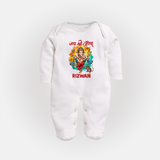 Traditional Ganesh Celebration Artistic Printed Fullbody Suit - WHITE - New Born (Chest 7.5")