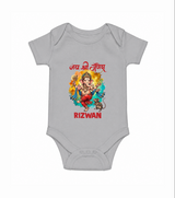 Traditional Ganesh Celebration Artistic Printed Romper - GREY - New Born (Chest 14")