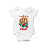 Traditional Ganesh Celebration Artistic Printed Romper - WHITE - New Born (Chest 14")