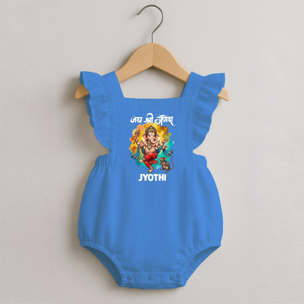 Traditional Ganesh Celebration Artistic Printed Romper Frock
