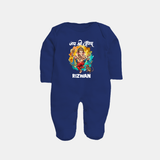 Traditional Ganesh Celebration Artistic Printed Fullbody Suit - NAVY BLUE - New Born (Chest 7.5")