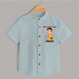 Cute Bal Ganesha Blessings Printed Shirt - ARCTIC BLUE - 0 - 6 Months Old (Chest 23")