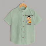 Cute Bal Ganesha Blessings Printed Shirt - MINT GREEN - 0 - 6 Months Old (Chest 23")