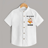 Dancing Ganesha Festive Vibes Printed Shirt - WHITE - 0 - 6 Months Old (Chest 23")
