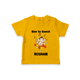 Dancing Ganesha Festive Vibes Printed T Shirt - CHROME YELLOW - 0-5 Months Old (Chest 17")