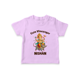 Cute Vinayagar Divine Ride Printed T Shirt - LILAC - 0-5 Months Old (Chest 17")