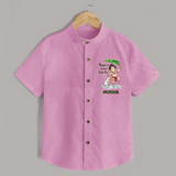 Bappa's Little Fan Ganesha Celebration Printed Shirt - BABY PINK - 0 - 6 Months Old (Chest 23")