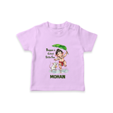 Bappa's Little Fan Ganesha Celebration Printed T Shirt - LILAC - 0-5 Months Old (Chest 17")